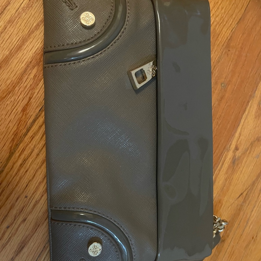Elegant Sage Grey Green Clutch with Silver accents